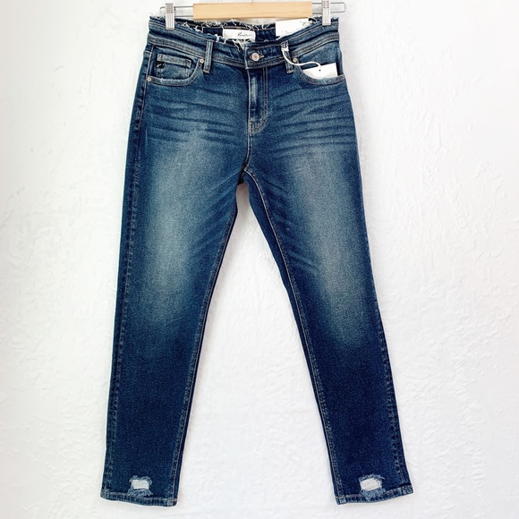 Kancan Filana Mid Rise Boyfriend Jeans Dark Wash Size 26 - Picture 3 of 14